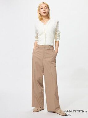 Uniqlo Smart Wide Pants Beige Medium